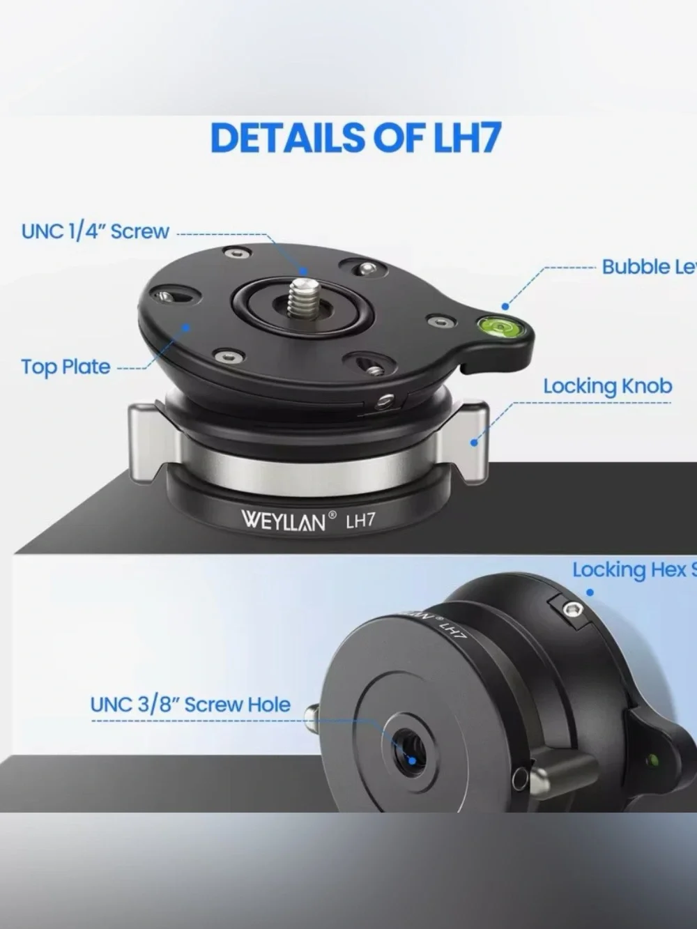 Wetlands LH7 Leveling Base Tripod Head